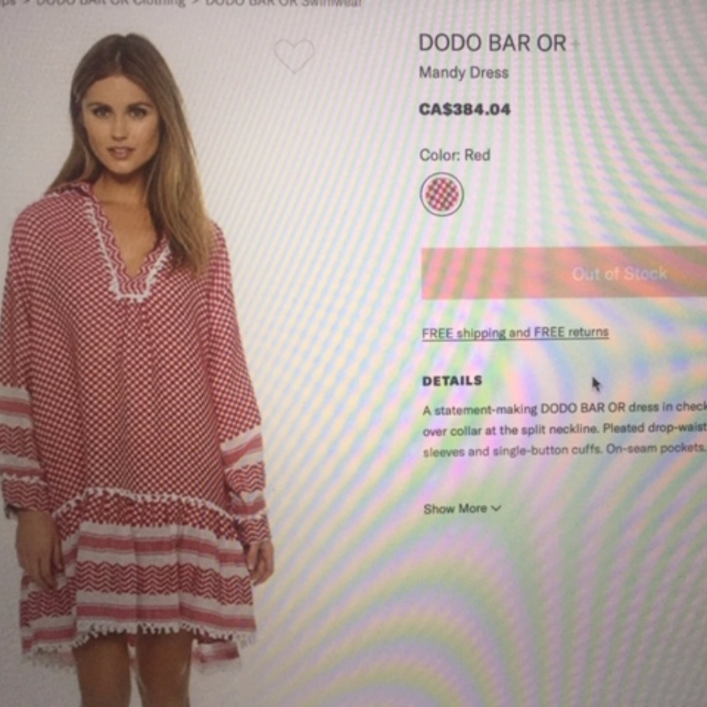 DODO BAR OR *RED* Mandy Dress SIZE S -